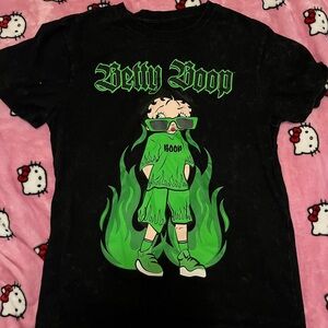 Betty Boop Black Tee with Green Graphics